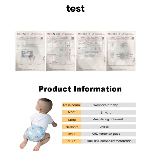 3STK Herbruikbare luiers voor baby's 3-18 kg