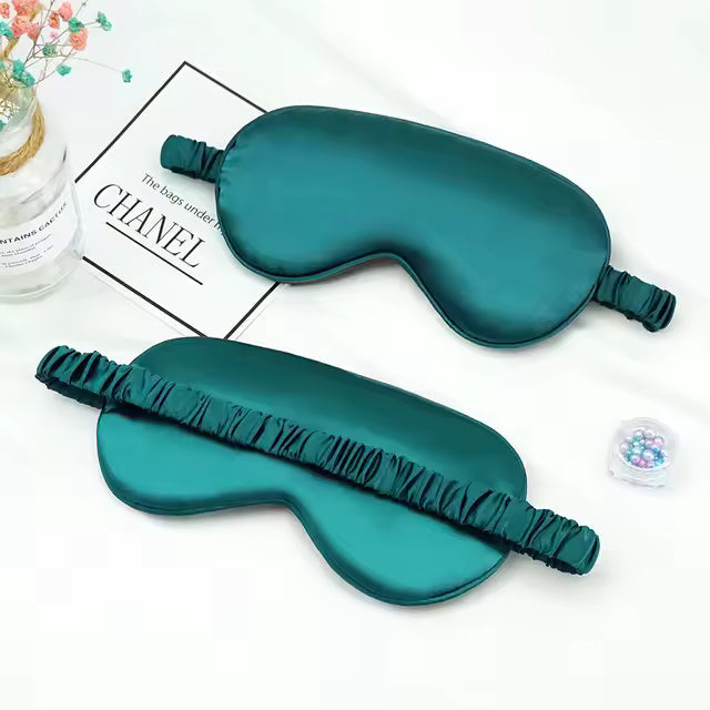 Green silk sleep mask